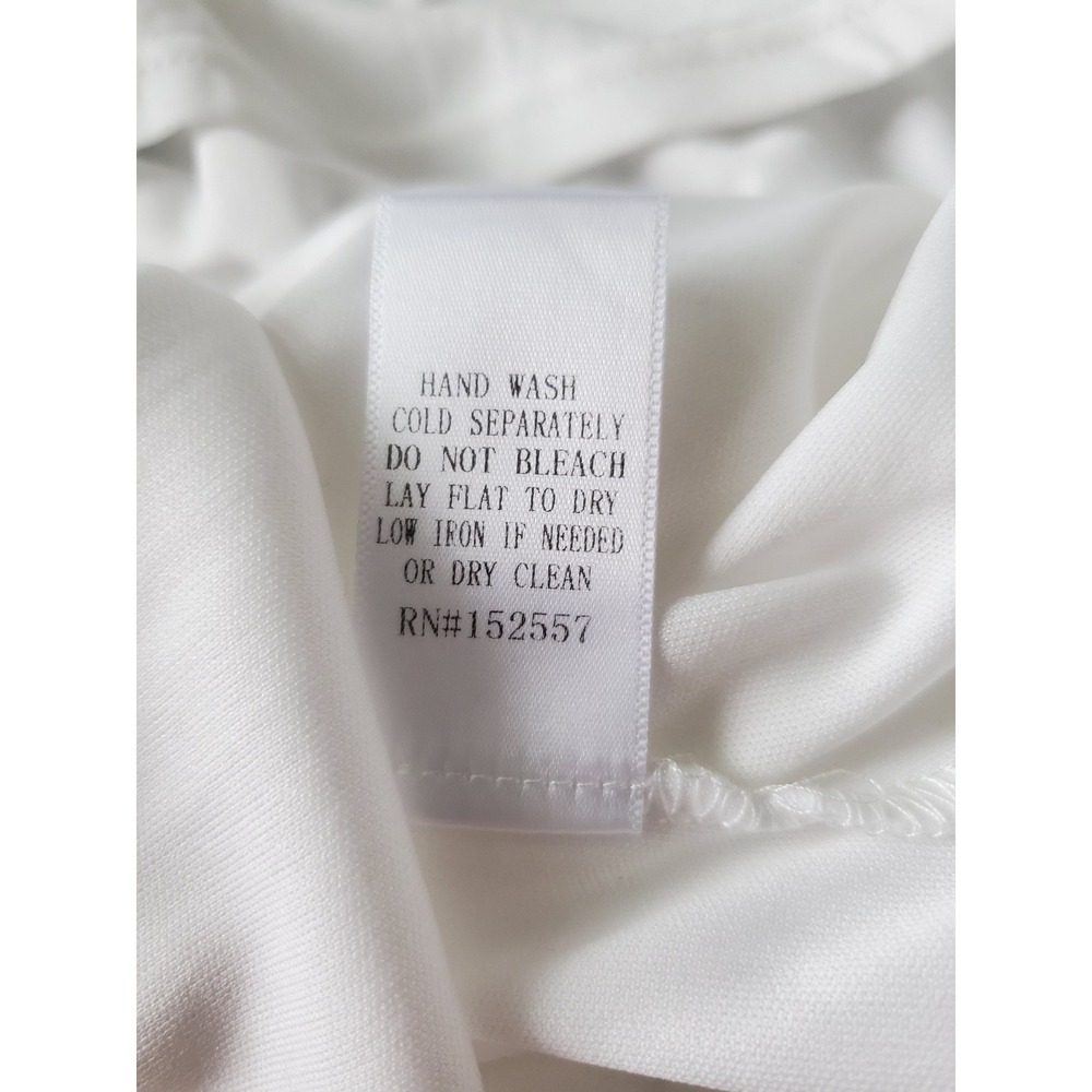 Polagram White Dot Smocked w/ Puff Sleeve Midi Dress Womens Medium NWT - Picture 9 of 16